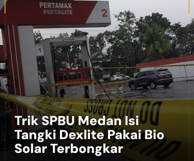 
					Satreskrim Polrestabes Medan mengungkap dugaan penyelewengan BBM di SPBU Jalan Gajah Mada. Bio Solar diduga dimasukkan ke tangki Dexlite selama sembilan bulan untuk meraup keuntungan.