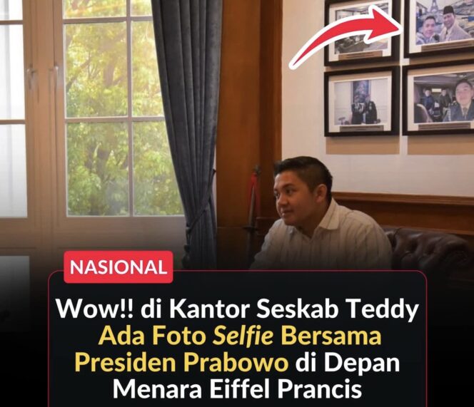 
					Unggahan Kemensos mengenai pertemuan Mensos Syaifullah Yusuf dan Teddy Indra Wijaya menjadi sorotan. Warganet justru fokus pada foto Teddy bersama Prabowo dengan latar Menara Eiffel yang terpajang di ruang kerja.