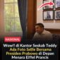 Unggahan Kemensos mengenai pertemuan Mensos Syaifullah Yusuf dan Teddy Indra Wijaya menjadi sorotan. Warganet justru fokus pada foto Teddy bersama Prabowo dengan latar Menara Eiffel yang terpajang di ruang kerja.