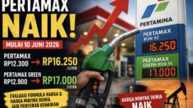 Harga Pertamax naik menjadi Rp16.250 per liter dan Pertamax Green Rp17.000 per liter. Pertamina menyebut evaluasi formula harga dan kenaikan harga minyak dunia sebagai penyebab utama.