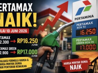 Harga Pertamax naik menjadi Rp16.250 per liter dan Pertamax Green Rp17.000 per liter. Pertamina menyebut evaluasi formula harga dan kenaikan harga minyak dunia sebagai penyebab utama.