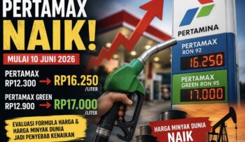 Harga Pertamax naik menjadi Rp16.250 per liter dan Pertamax Green Rp17.000 per liter. Pertamina menyebut evaluasi formula harga dan kenaikan harga minyak dunia sebagai penyebab utama.