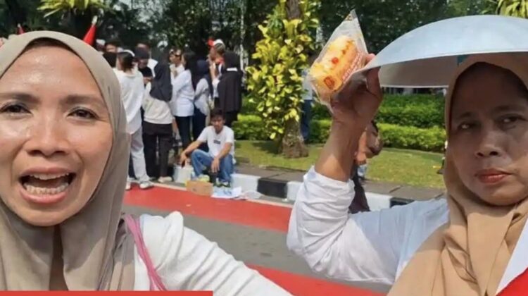 Aksi dukungan Program Makan Bergizi Gratis (MBG) digelar di Monas. Peserta mengaku menerima wajan, makanan ringan, dan uang transport Rp100 ribu serta merasakan manfaat program bagi anak mereka.