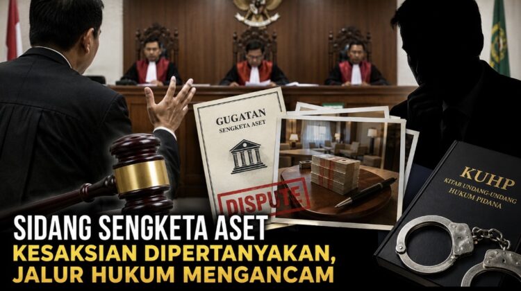 Kuasa hukum Nancy mempertanyakan kesaksian Dwi Febri dalam sidang sengketa aset di PN Jakarta Selatan. Jika terbukti memberikan keterangan palsu di bawah sumpah, pihak Nancy siap menempuh jalur hukum.(AI)