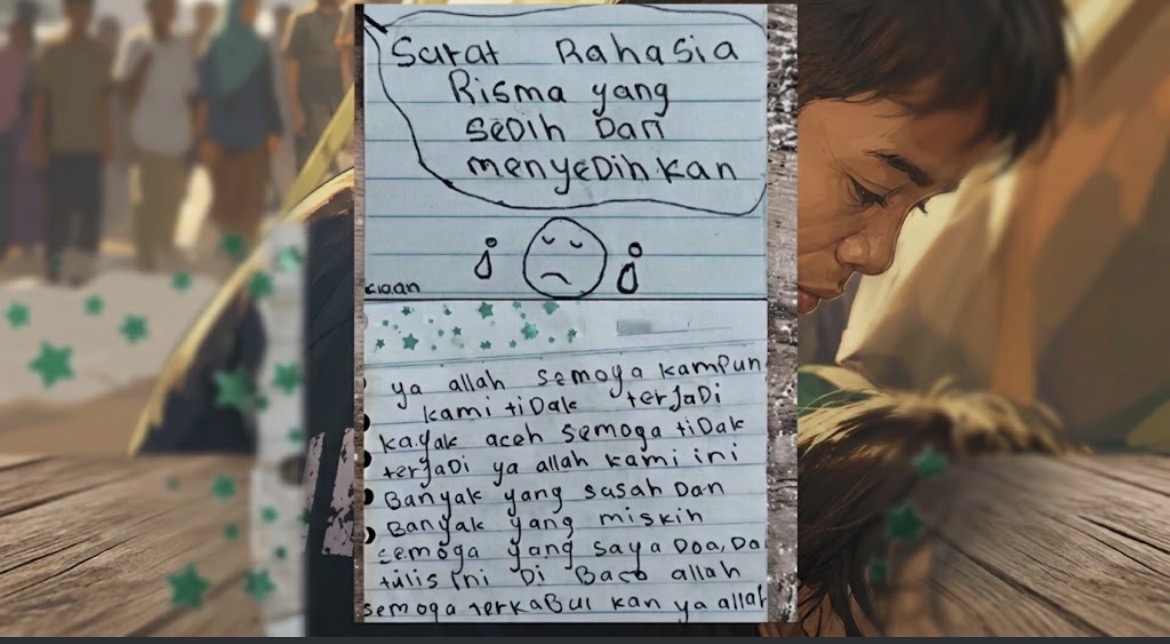 Kisah Risma, bocah 11 tahun dari NTT, menjadi sorotan setelah doa yang ditulisnya sebelum gempa beredar di media sosial. Ia disebut khawatir kampungnya mengalami bencana.(Istimewa)